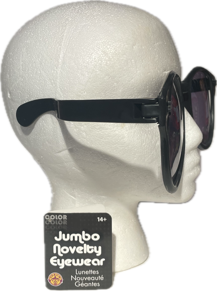 JUMBO BLACK EYE FRAME GLASSES BIG Lenses Clown Nerd Funny Giant Joke ...