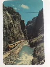 1960 Streamline Train Royal Gorge Canon City Colorado Postcard