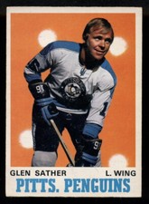 1970-71 OPC O PEE CHEE NHL HOCKEY #205 GLEN SATHER HOF EX-NM Pittsburgh Penguins