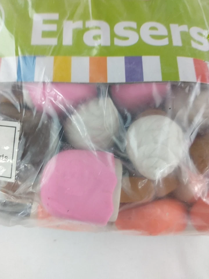 Gomas de borrar de cono de helado y golosinas congeladas paquete 48 piezas bolsas de regalos caja de premios fiesta Foto 3 de 4