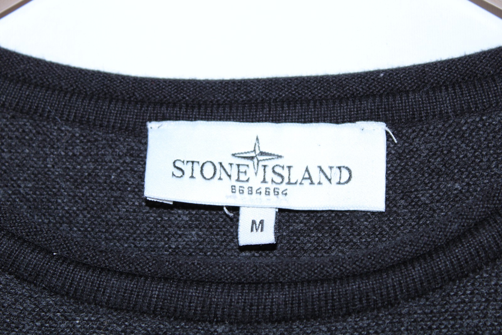 Stone Island Men's Medium Gray Black Knit Sweater thumbnail 4