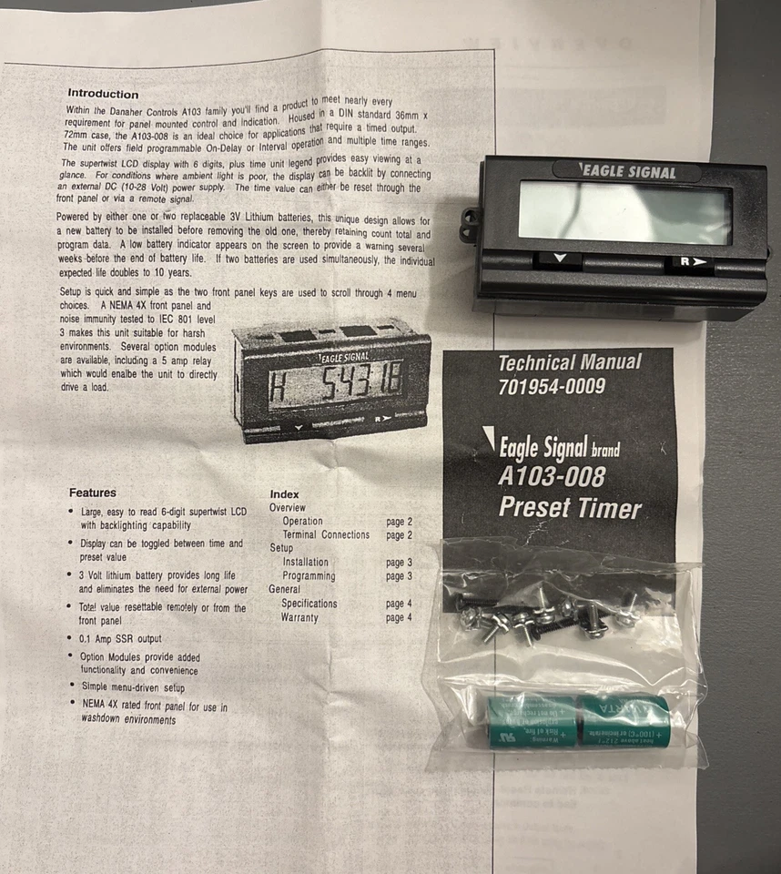 Eagle Signal A103-008 Panel Mount Timer Elapsed Time Indicator A103 Timer - Image 4 of 4