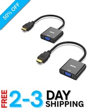 Compact HDMI to VGA Converter - High Definition Adapter for Laptops Projectors