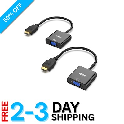 Compact HDMI to VGA Converter - High Definition Adapter for Laptops & Projectors