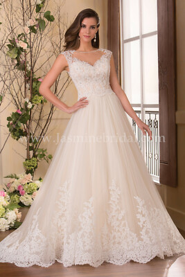 Jasmine Bridal F171065--Color: White/Ivory--Size 6--Bridal Gown