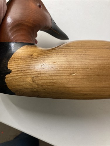 Canvas Back Wood Duck Carving Signed D L Holt 9-82 - Picture 19 of 24