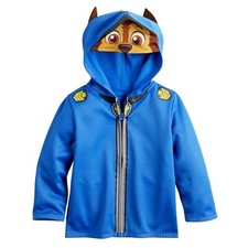 Paw Patrol Chase Costume Hoodie Jacket Toddler Boy Girl 2T- 5T Blue Halloween