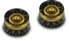 4 Gibson Style Speed Knobs Black/Gold fit Les Paul USA