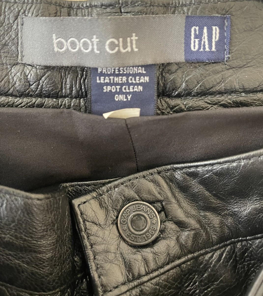 Vintage GAP Boot Cut Leather Pants Jeans Black Sz 6 | eBay