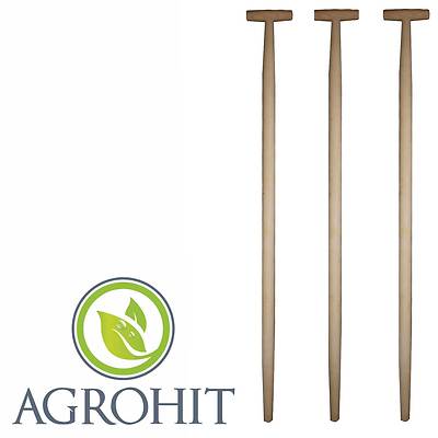 3 x Spatenstiel Grabegabel Spatengabel Stiel Holzstiel T Griff 100cm Set Ø 37