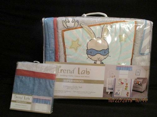 Trend Lab Superheroes 4 Pc Crib Bedding Set Includes Window