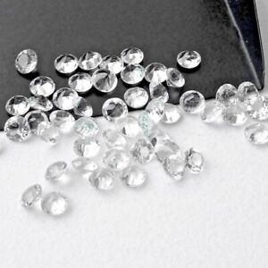 Wholesale Lot 2mm Round Faceted Natural White Topaz Loose Calibrated Gemstone