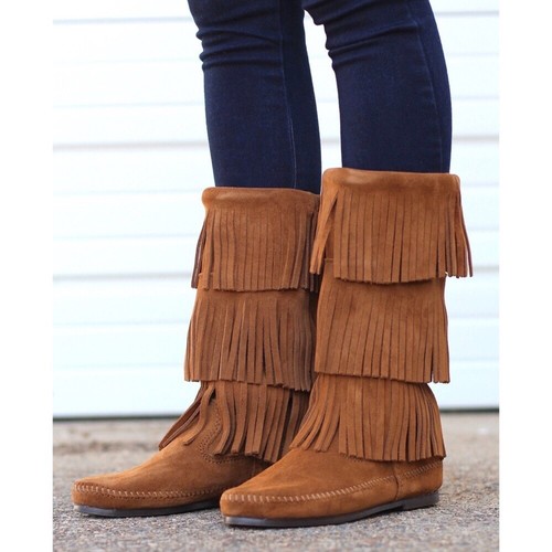 minnetonka three layer fringe boot