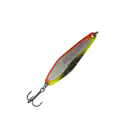 Jenzi Dega Lars Hansen Seatrout-2 Meerforellen-Blinker Orange Neon UV mit Rassel