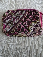 Vera Bradley Floral Quilted Fabric Makeup Bag/small pouch Pink Purple Zipper