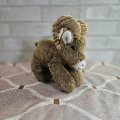 The Petting Zoo Big Horn Sheep Brown Wildlife Floppy Sheep Plush Stuffed Animal