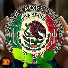 2D Flat, 2D Flat2D Flat2D Flat2D Flat, 2D Wall Art Mexican Flag Retro Design Ret