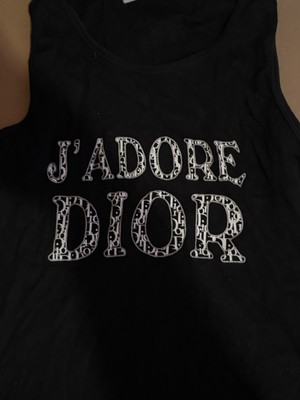Christian Dior J'adore Dior Top Baby Tee Black Vest Top World
