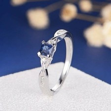 2Ct Princess Cut Simulated Sapphire Women's Wedding Ring 14K White Gold Plated