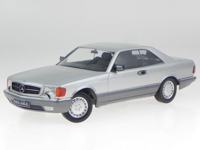 Mercedes C126 560 SEC 1986 silver metallic diecast model car 180332 KK 1:18
