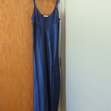 Vintage Late 80's- Early 90's Victoria's Secret Blue Slip Dress Nightgown