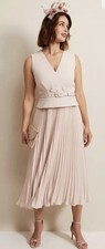 Phase Eight Women's  Hetty Pleated Dress  Antique Rose Size Uk 10