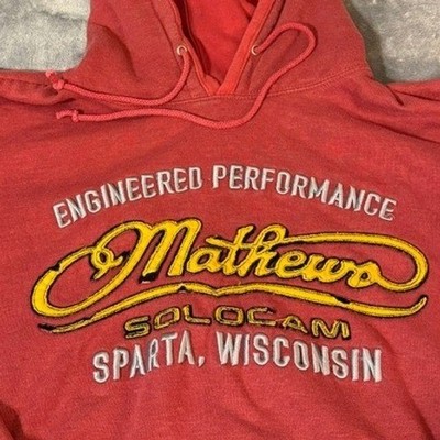 Mathews Solocam Archery Hoodie Mens 2XL Red Embroidered Engineered Performance
