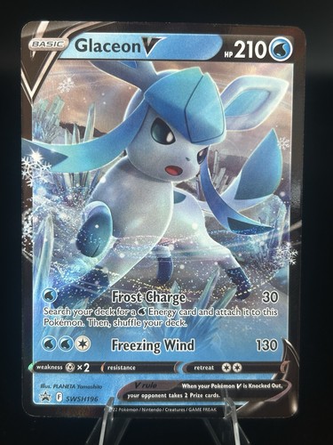 Glaceon V SWSH196 - Pokemon Sword & Shield Black Star Promo - NM