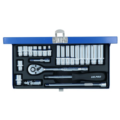 1/4" Drive Metric MM Shallow And deep Socket And Accessory Set 4 - 13mm 24pc - Picture 2 of 6