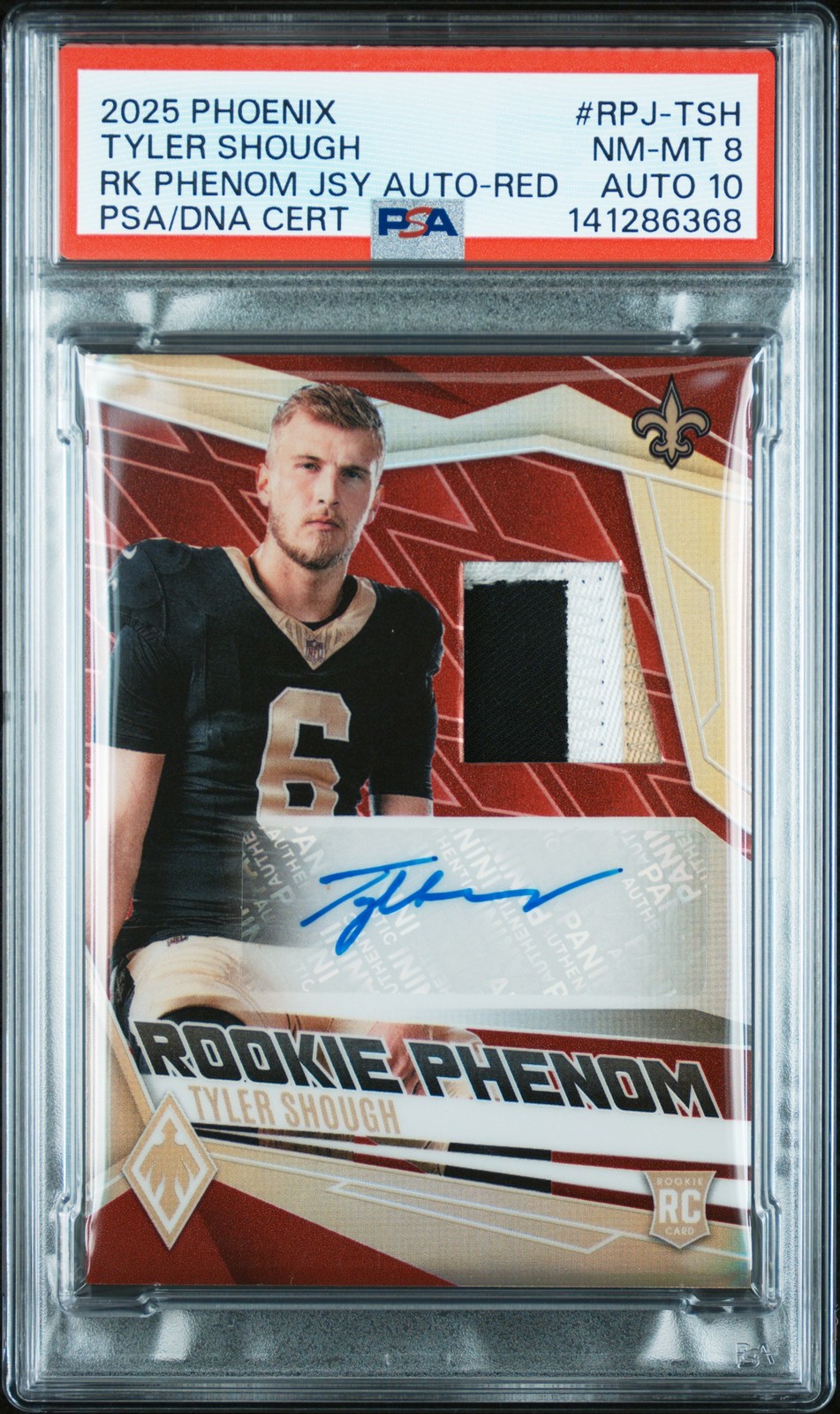 Tyler Shough Panini Phoenix Rookie Phenom Jersey Autographs #RPJTSH Red