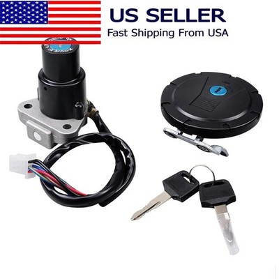 Lock Set Igntiton Swtich Fuel Gas Tank Cap For Kawasaki KMX125 KMX200 KL600 ect.