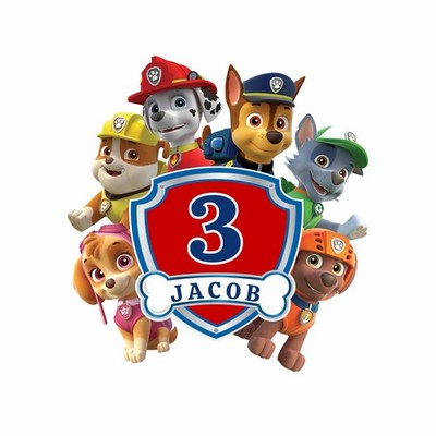 Paw Patrol Essbarer Tortenaufleger personalisiert verschiedene Größen bis 8''