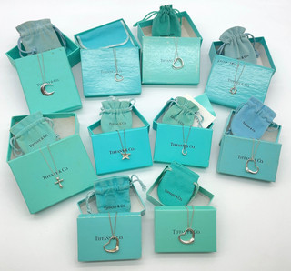 Auth Tiffany&Co.SV925 Open Heart/Pendant Necklace Set10 W/Box/DustBag SK010365