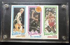 1980-81 Topps Rookie Larry Bird/Bill Cartwright/John Drew #726 NBA Card. rookie card picture