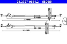 Seilzug Feststellbremse hinten für FORD FOCUS I Kasten/Kombi Stufenheck Turnier