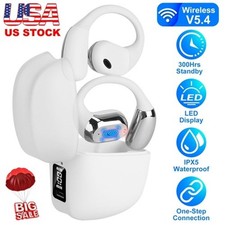 Wireless V5.4 Open Ear Earbuds with Earhook LED Display Charging Case IPX5