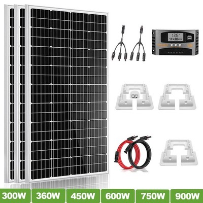 900W 600W 300W Solarpanel Solarmodul Kit Mono Off Grid Camping Wohnmobil 0% MwSt