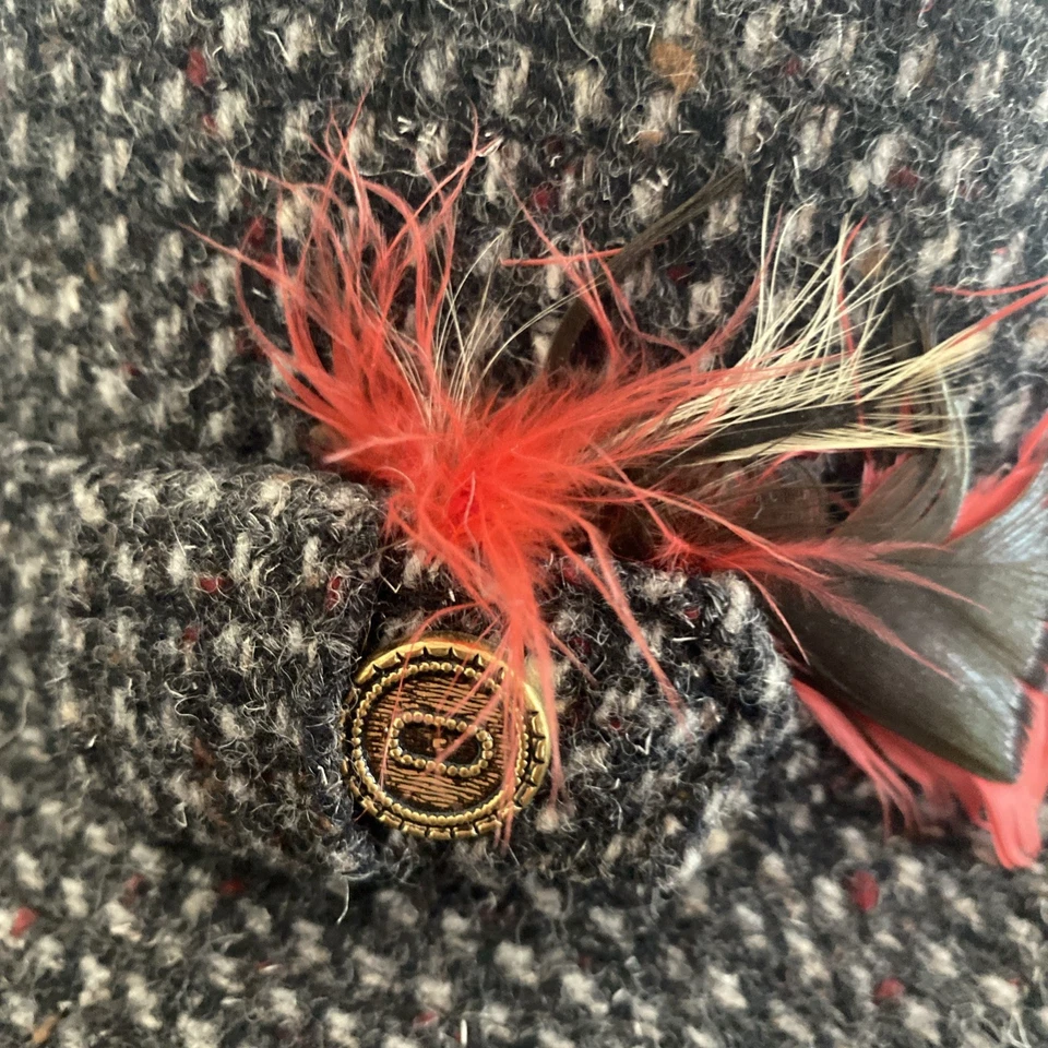 Vintage Pendleton 100% Pure Virgin Wool Gray Houndstooth Trilby Hat. Size 7 3/8 - Image 2 of 4