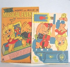 COMIC Marvel Bunny Hoppy Millie Punch Out Book Mechanical Tippy Toy 1940s