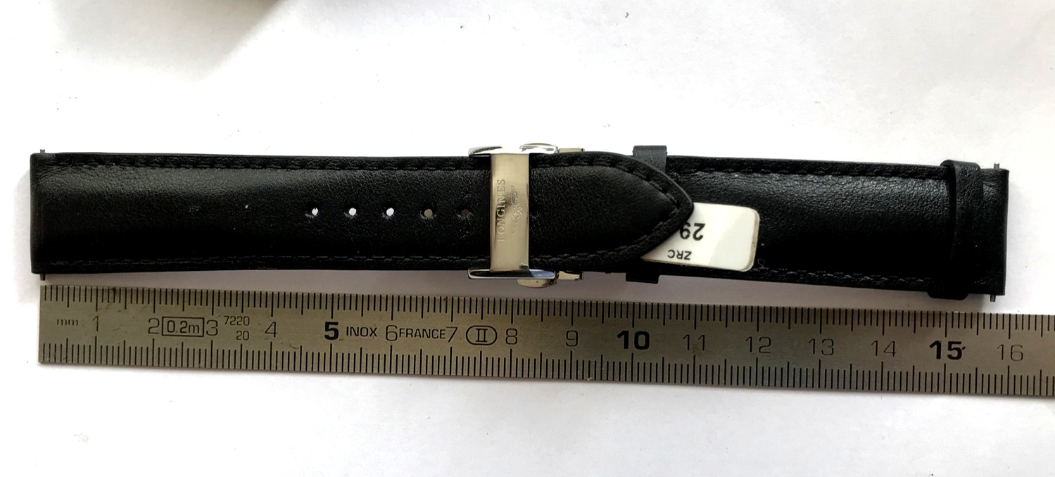 LONGINES stainless steel buckle on ZRC strap 20mm watch band chrono strap