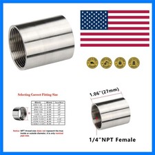 304 Stainless Steel Cast Pipe Coupling Fitting, Female Coupler Adapter Polish...