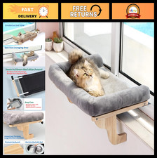 Orthopedic Cat Window Perch Hammock - Large Pet Seat with Hardwood Metal Frame