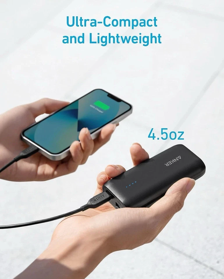 Anker 321 Power Bank PORTABLE CHARGER 5200mAh Battery Pack 2 Port Charging USB-C - Image 3 of 4