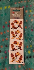 Vintage Mrs Grossmans Cowboy Boots Stickers. Acid Free, Made In USA. 3 Sheets