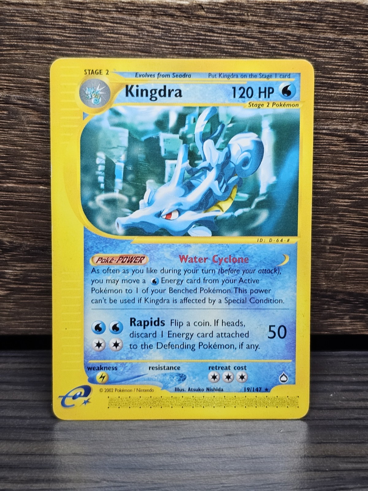 Kingdra 19/147 Aquapolis Pokemon Card Regular Rare Vintage Pokemon TCG MP