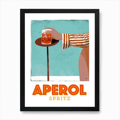 Aperol Spritz Aperitivo Drink Milan gerahmtes Wandbild Poster Leinwanddruck Bild