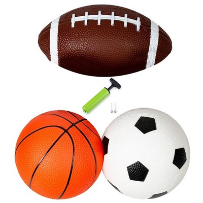 New Bounce Soft Sports Balls for Toddlers - Set of 3 5'' Balls; 5'', blue 