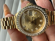Rolex President 18K Yellow Gold Champagne Diamond Dial Automatic Watch 6917 3
