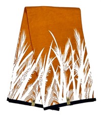 African Print Fabric/ Ankara - Sienna, White "Oriri Rise", YARD or WHOLESALE