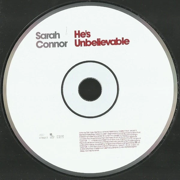 Sarah Connor - Unbelievable CD Single Hip Hop Pop R&B VGC LOOK!! - Image 3 of 3